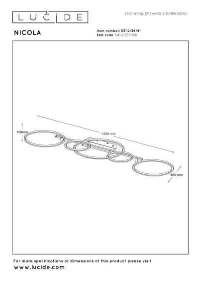 Lucide NICOLA - Flush ceiling light - LED - CCT - 1x37W 2700K/4000K - Taupe